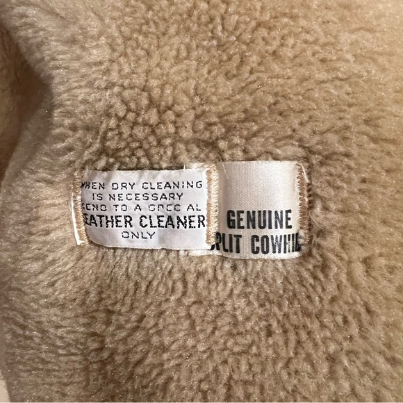 JC Penney Leather Jacket Mens 38 Brown Suede Sherpa Lined Vintage Ranch Cowboy - Picture 7 of 9